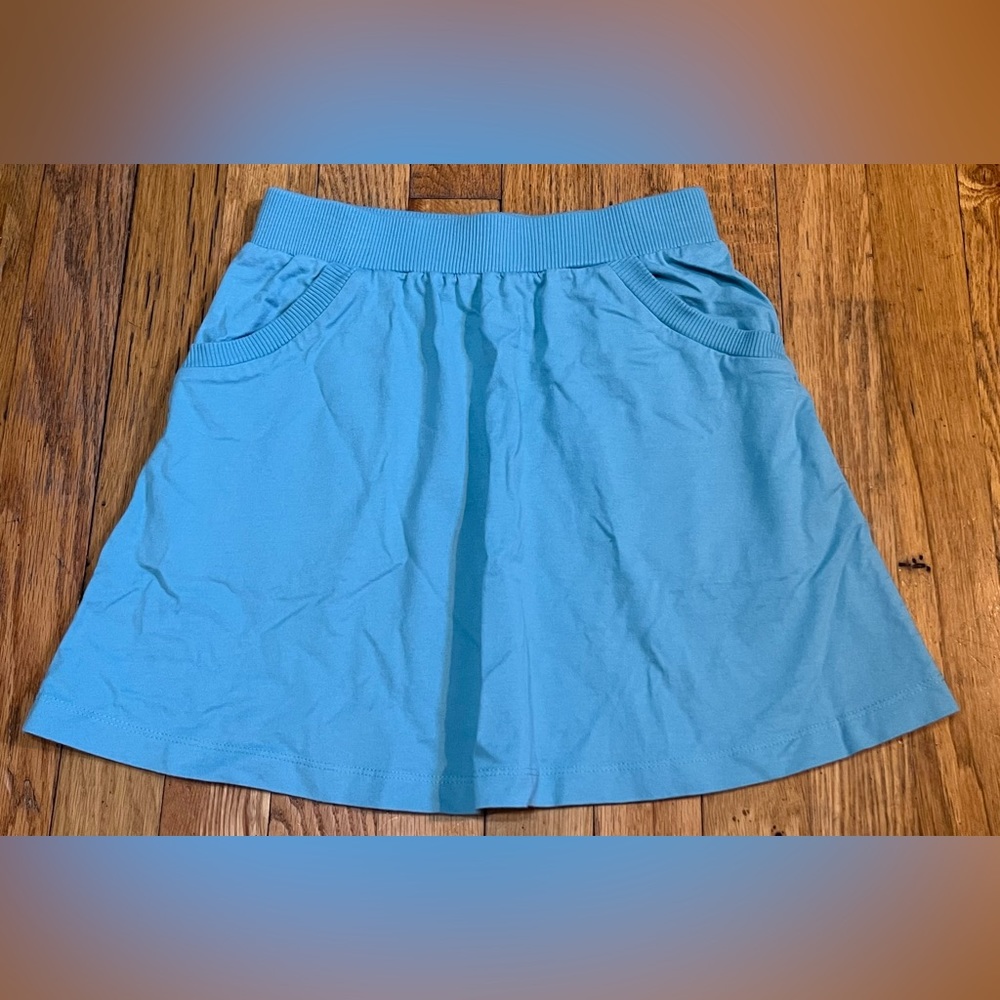 Hanna Andersson Girls Blue Skirt With Pockets Size 150 = US Size 12 Kids Cotton